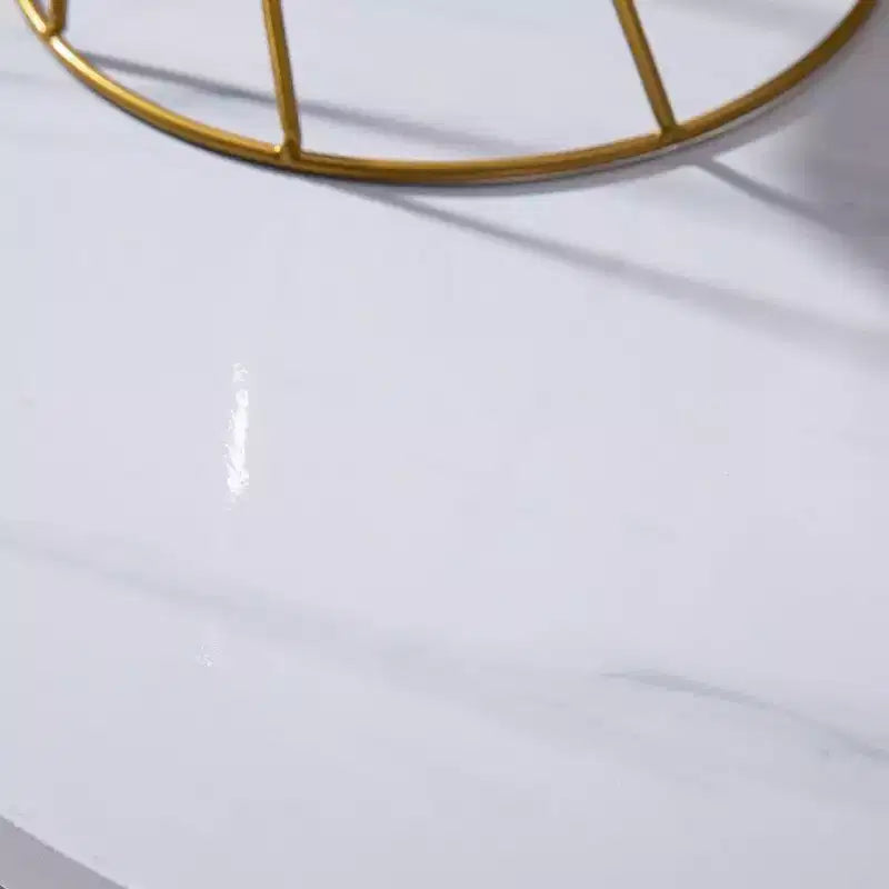 Karl Home | Simple Round End Table Marble White