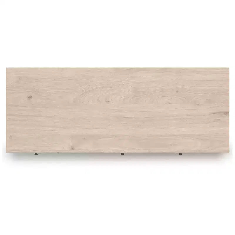 Signature Design by Ashley Birkmore 6-Drawer Dresser, Light Oak Finish with Floral Accents, Tan