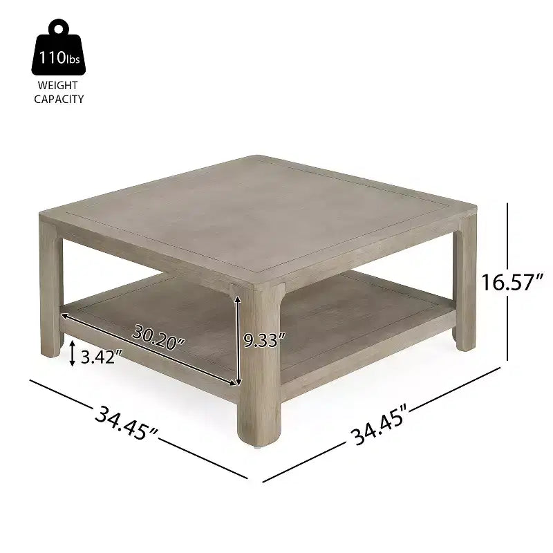 Christopher Knight Home Cletes Indoor Modern Double Layers Design Square Coffee Table