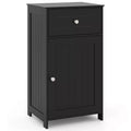 Costway White Floor Storage Cabinet Bathroom Organizer Cupboard Drawer Shelf Bath Towel White/Gray/Black