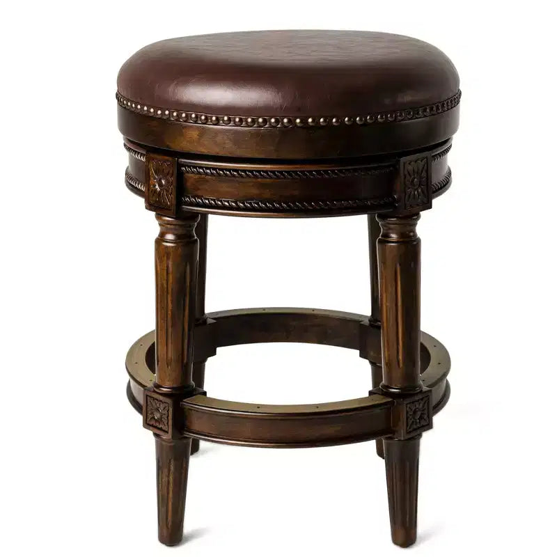Maven Lane 26 Pullman Backless Swivel Counter Height Bar Stools with Faux Leather