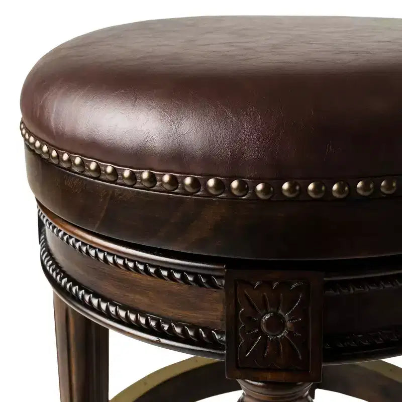 Maven Lane 26 Pullman Backless Swivel Counter Height Bar Stools with Faux Leather