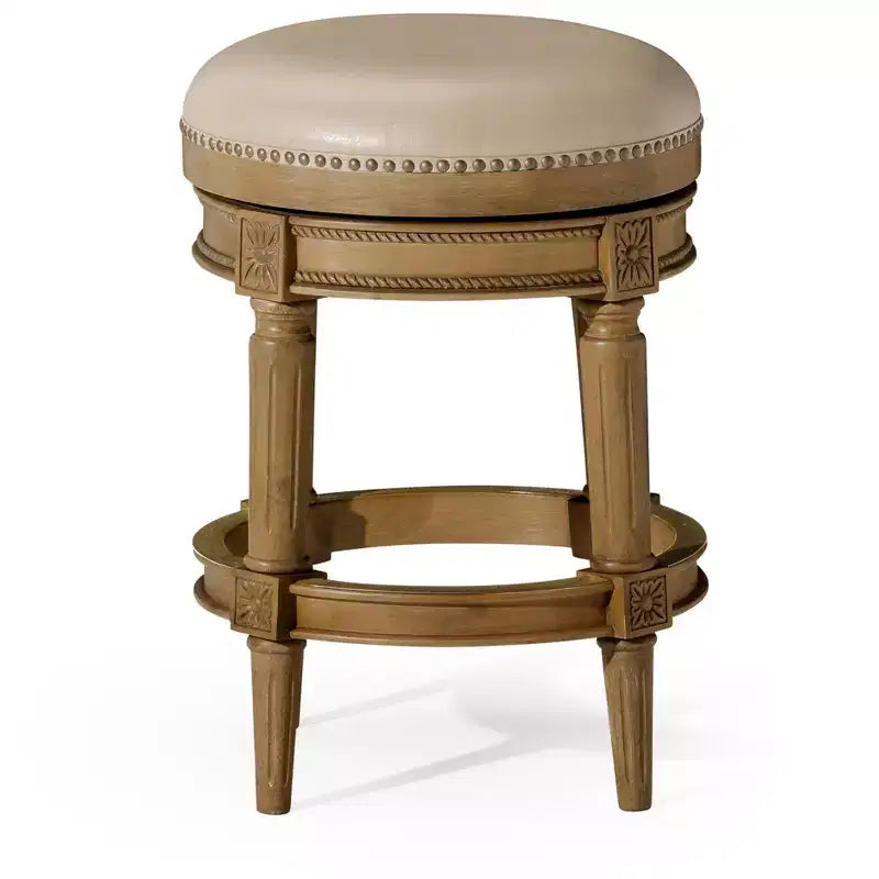Maven Lane 26 Pullman Backless Swivel Counter Height Bar Stools with Faux Leather