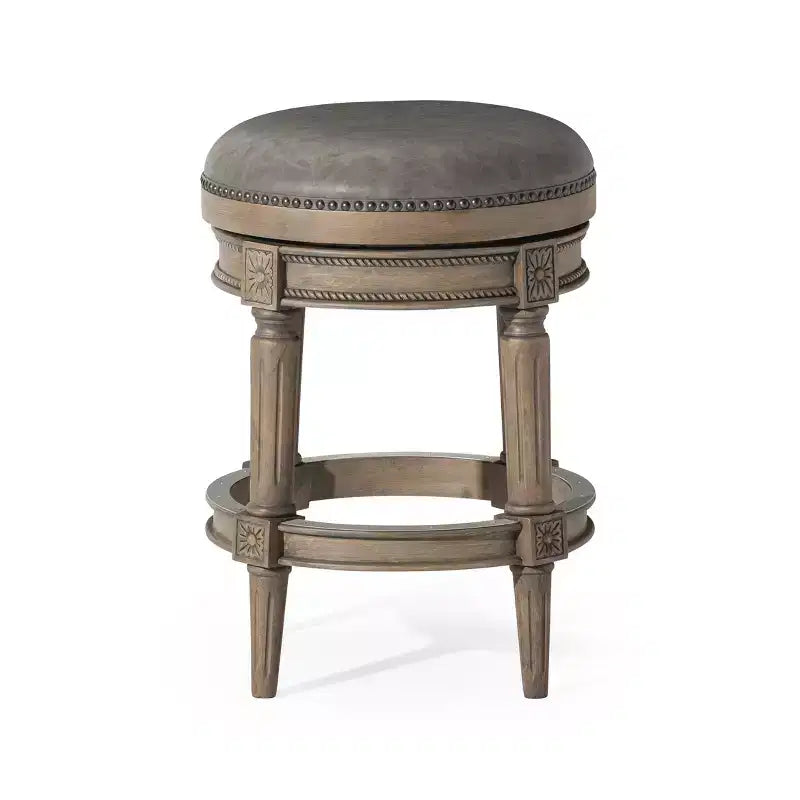 Maven Lane 26 Pullman Backless Swivel Counter Height Bar Stools with Faux Leather