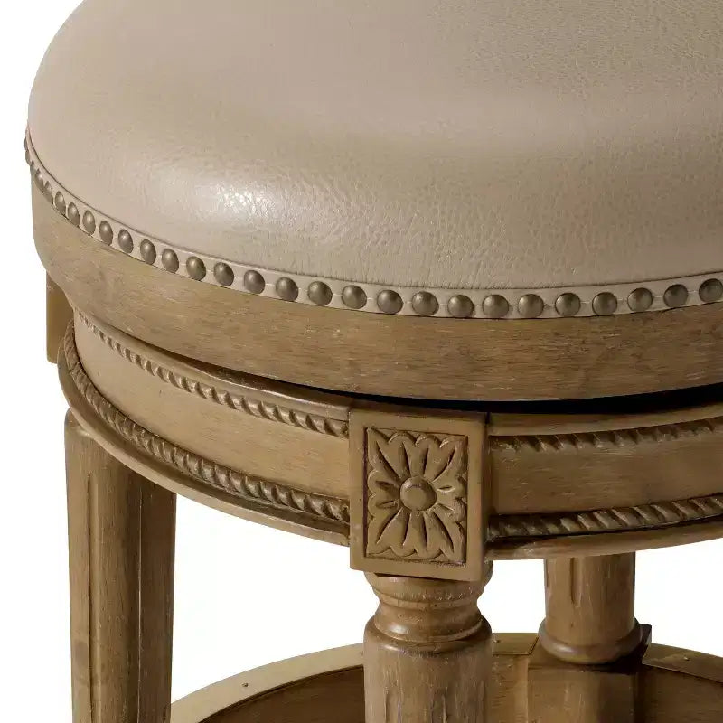 Maven Lane 26 Pullman Backless Swivel Counter Height Bar Stools with Faux Leather