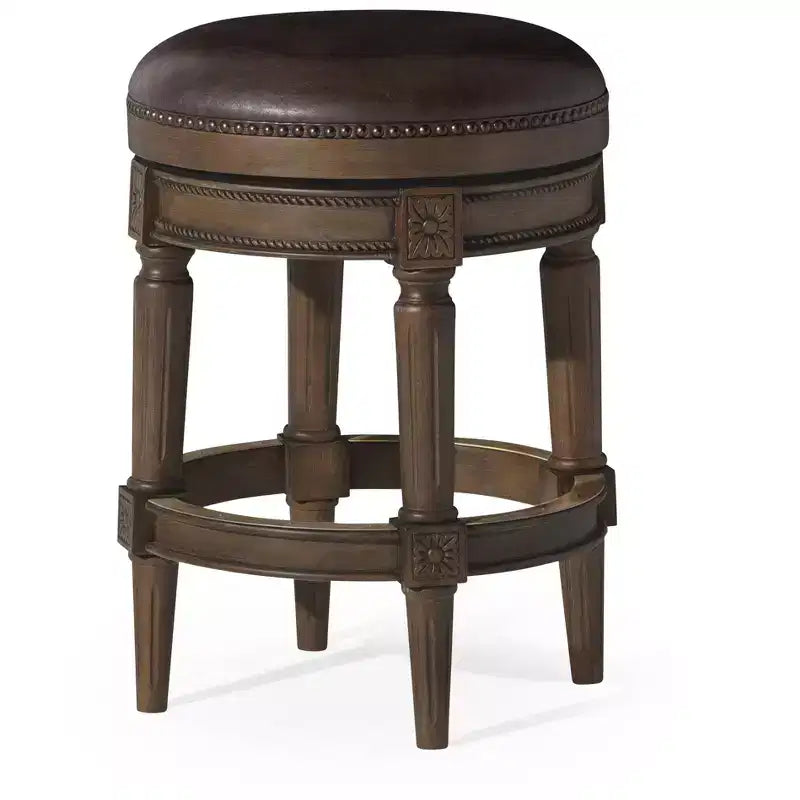 Maven Lane 26 Pullman Backless Swivel Counter Height Bar Stools with Faux Leather
