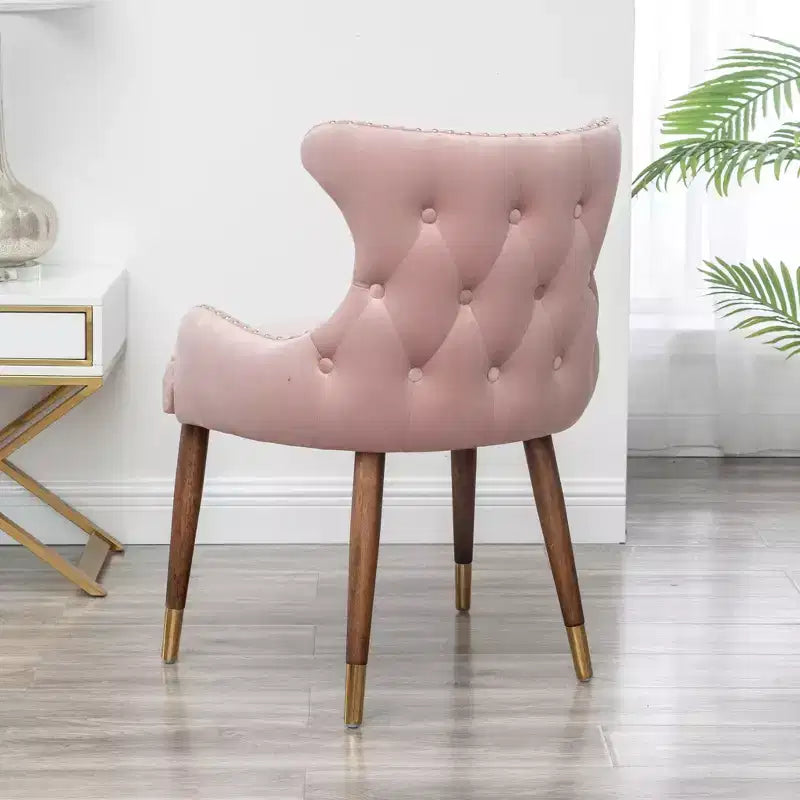 Okak Velvet Contemporary Accent Chair with Nailhead Trim Upholstery Deep Cushions Elegant Armchair with Solid Wood Legs for Living Room Bedroom