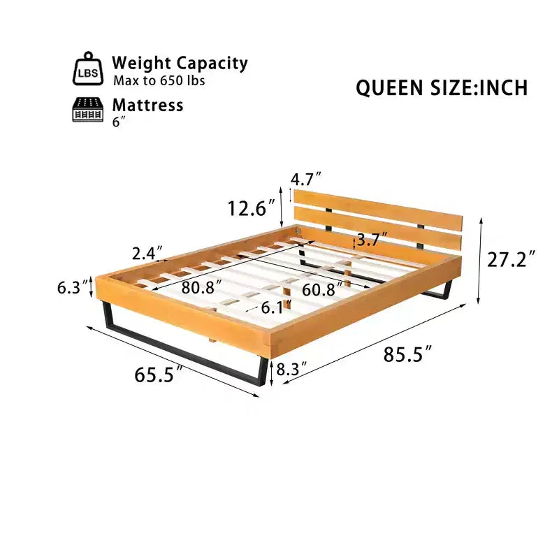 Christopher Knight Home Myora Modern Industrial Pine Wood Bed Frame with Iron Base