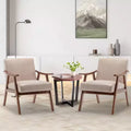 Okak Accent Chairs for Bedroom, Mid-Century Modern Chair, Solid Wood Frame, Accent Chair Extra-Thick Backrest, Wingback Chair, Reading Room