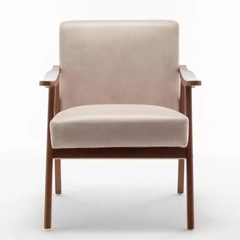 Okak Accent Chairs for Bedroom, Mid-Century Modern Chair, Solid Wood Frame, Accent Chair Extra-Thick Backrest, Wingback Chair, Reading Room