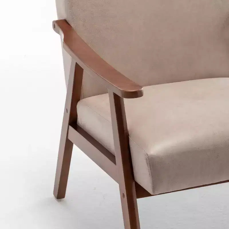 Okak Accent Chairs for Bedroom, Mid-Century Modern Chair, Solid Wood Frame, Accent Chair Extra-Thick Backrest, Wingback Chair, Reading Room