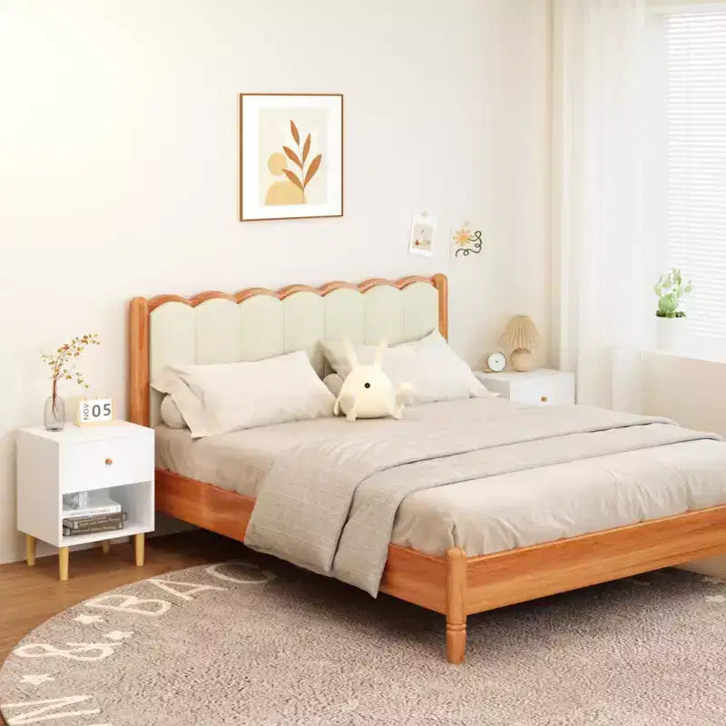 Kids Nightstand Wooden Nightstand End Table Side Table with Drawer&Shelf, White-ModernLuxe