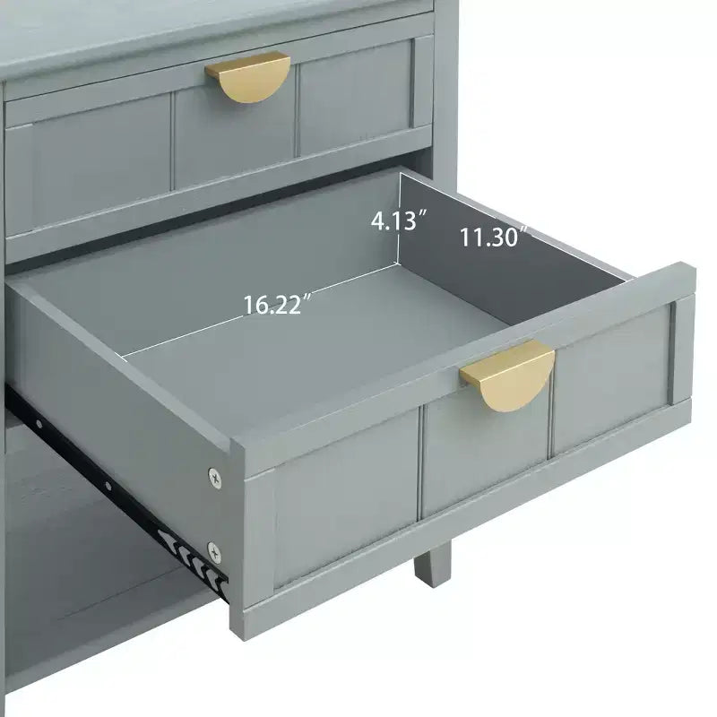 GDFStudio Ricardo Modern 22 Wood Rectangle End Table with 2 Drawer and Shelf