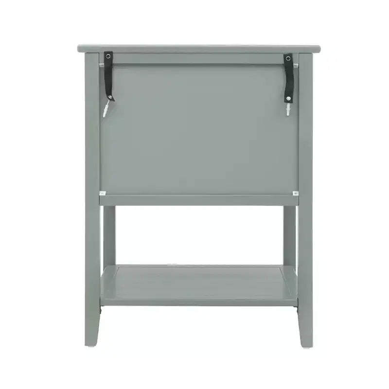 GDFStudio Ricardo Modern 22 Wood Rectangle End Table with 2 Drawer and Shelf