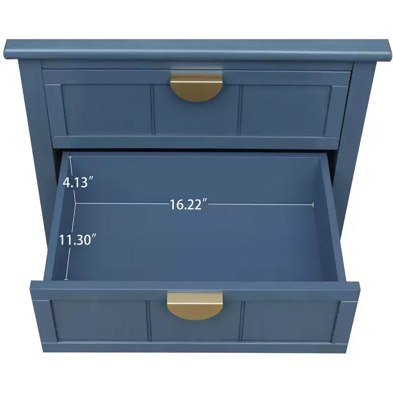 GDFStudio Ricardo Modern 22 Wood Rectangle End Table with 2 Drawer and Shelf