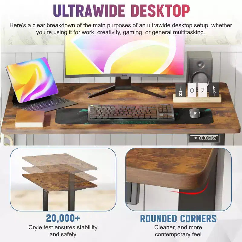 BestMassage Electric Standing Desk Adjustable Height Computer Desk Office Desk