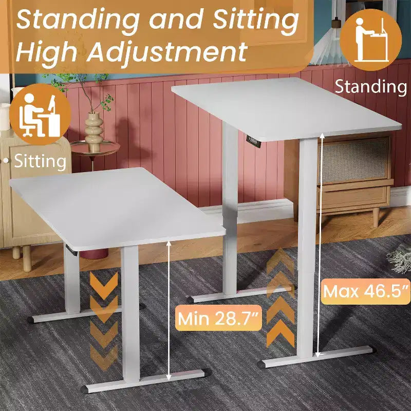 BestMassage Electric Standing Desk Adjustable Height Computer Desk Office Desk