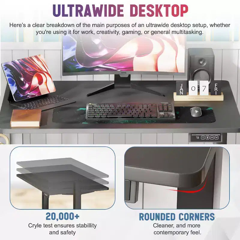 BestMassage Electric Standing Desk Adjustable Height Computer Desk Office Desk