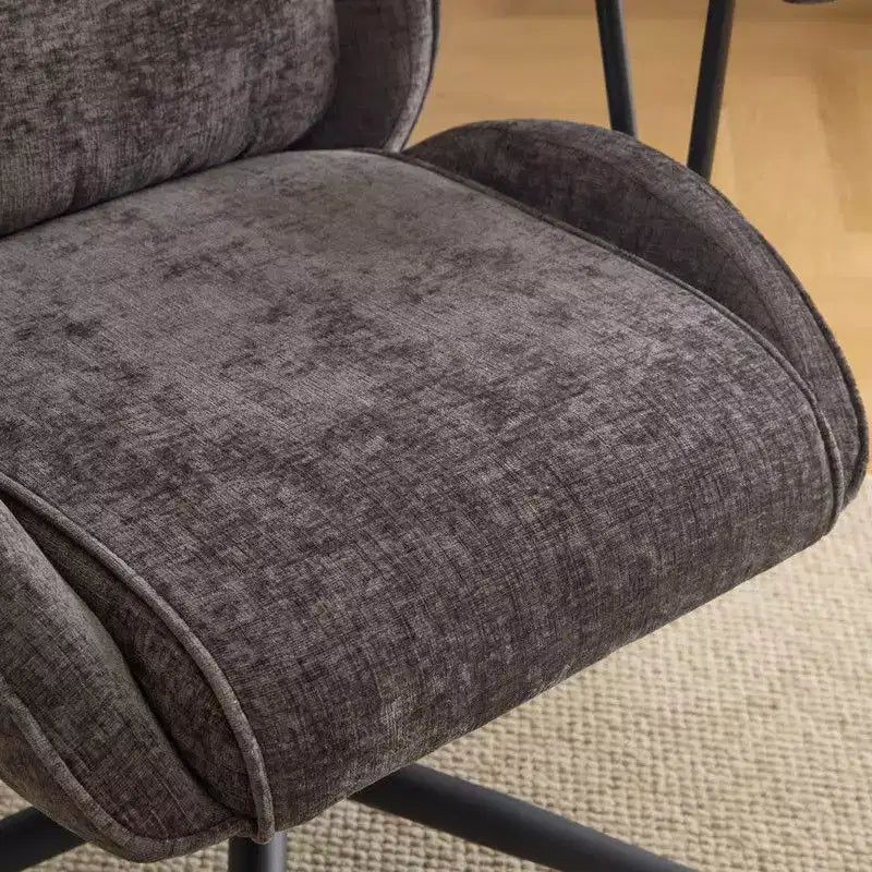 Karl Home Black PU High Back Adjustable Indoor Leisure Swivel Chair