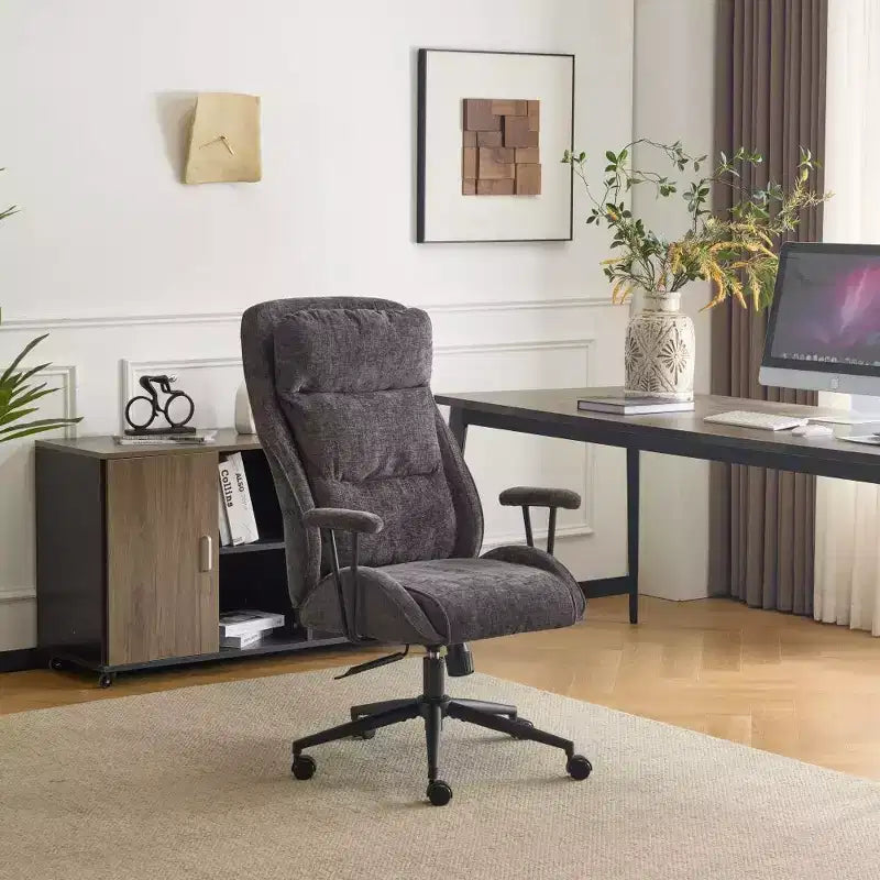 Karl Home Black PU High Back Adjustable Indoor Leisure Swivel Chair