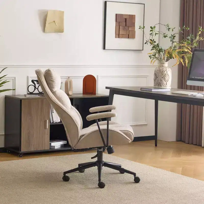 Karl Home Black PU High Back Adjustable Indoor Leisure Swivel Chair