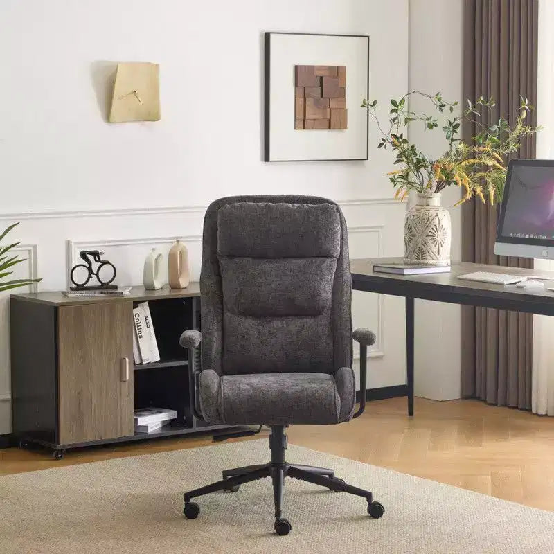 Karl Home Black PU High Back Adjustable Indoor Leisure Swivel Chair