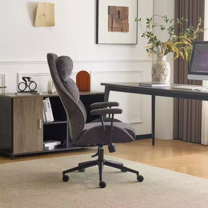 Karl Home Black PU High Back Adjustable Indoor Leisure Swivel Chair