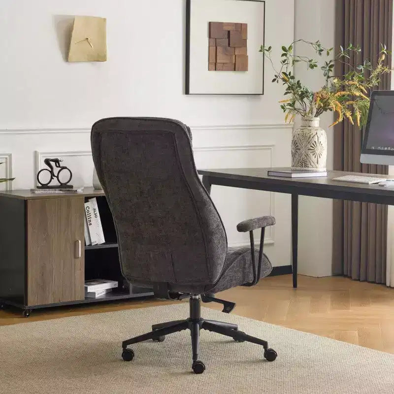 Karl Home Black PU High Back Adjustable Indoor Leisure Swivel Chair