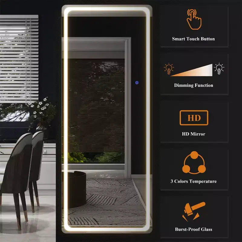 Dovelina LED Rectangle Full Length Mirror Standing Mirror