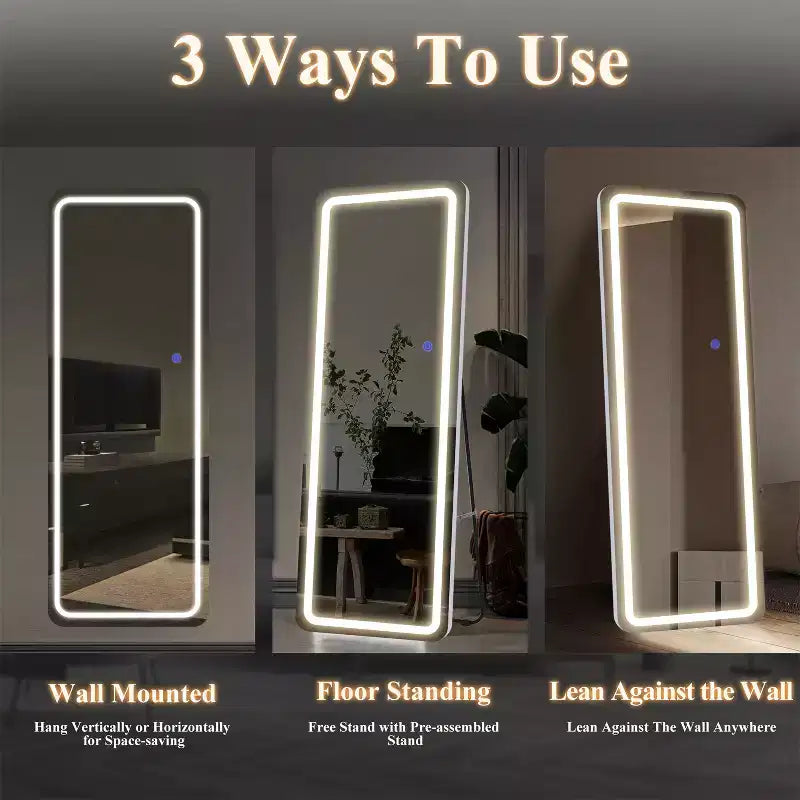 Dovelina LED Rectangle Full Length Mirror Standing Mirror