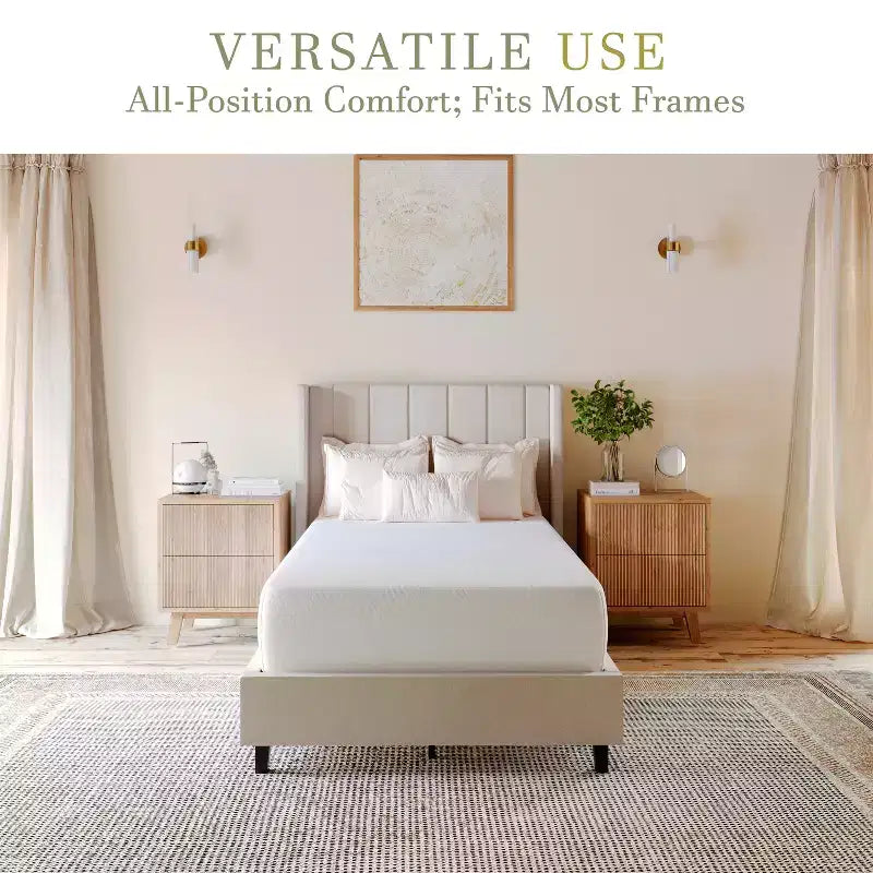Merrick Lane Memory Foam Mattress in a Box with 3 Layers, Washable Cover, Green Tea-Infused Foam, Cooling Gel, and CertiPUR-US Certified Foam