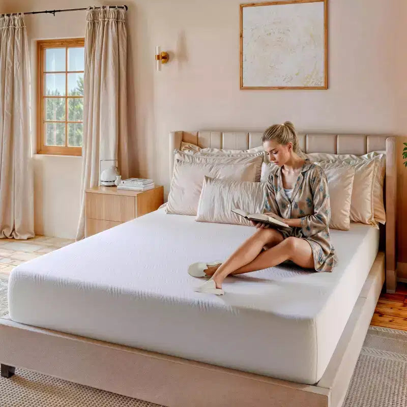 Merrick Lane Memory Foam Mattress in a Box with 3 Layers, Washable Cover, Green Tea-Infused Foam, Cooling Gel, and CertiPUR-US Certified Foam