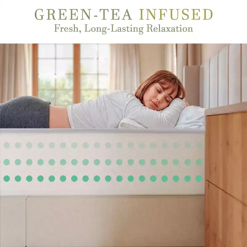 Merrick Lane Memory Foam Mattress in a Box with 3 Layers, Washable Cover, Green Tea-Infused Foam, Cooling Gel, and CertiPUR-US Certified Foam