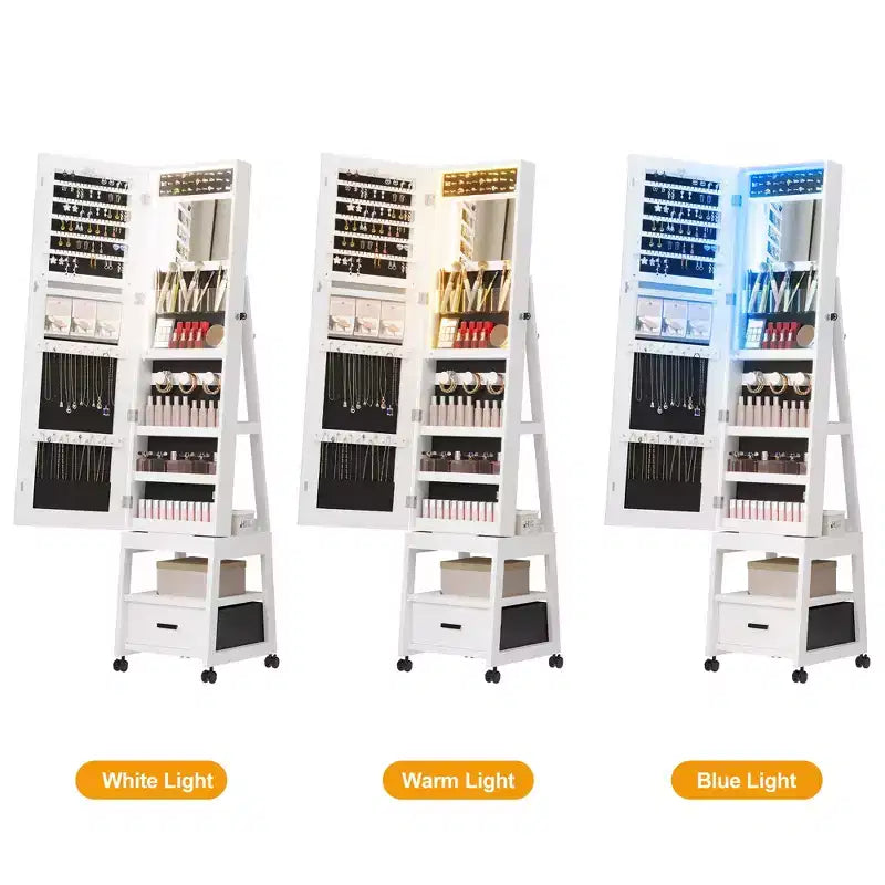66 Full Length Mirror Jewelry Cabinet with LED Lights