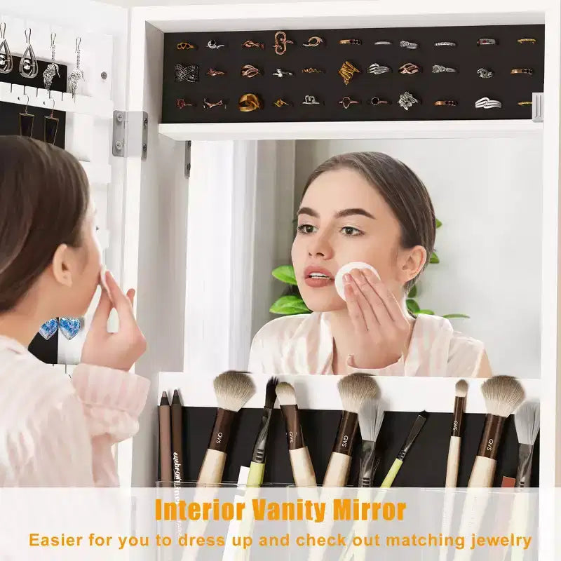 66 Full Length Mirror Jewelry Cabinet with LED Lights