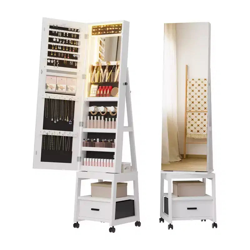 66 Full Length Mirror Jewelry Cabinet with LED Lights