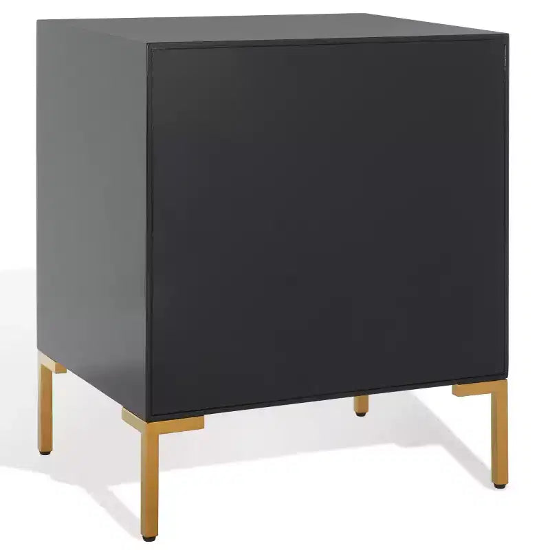 Lucian 3-Drawer Nightstand - SFV3559 - Black/Brass - Safavieh Couture