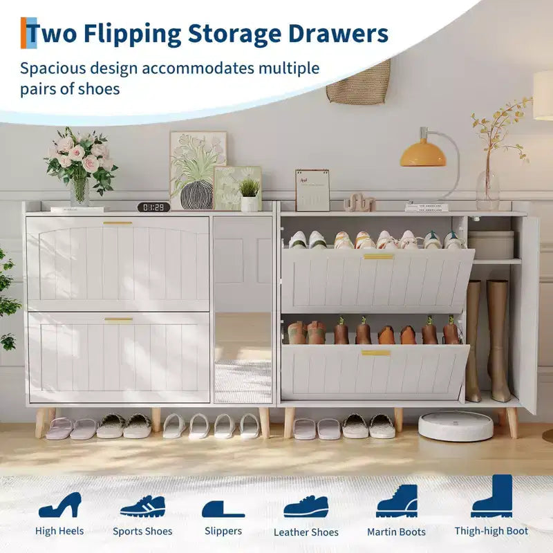 Cabinet, Adjustable Shelf Storage Organiser for Hallway, Bedroom, Living Room