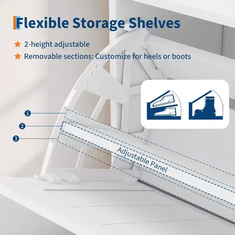 Cabinet, Adjustable Shelf Storage Organiser for Hallway, Bedroom, Living Room