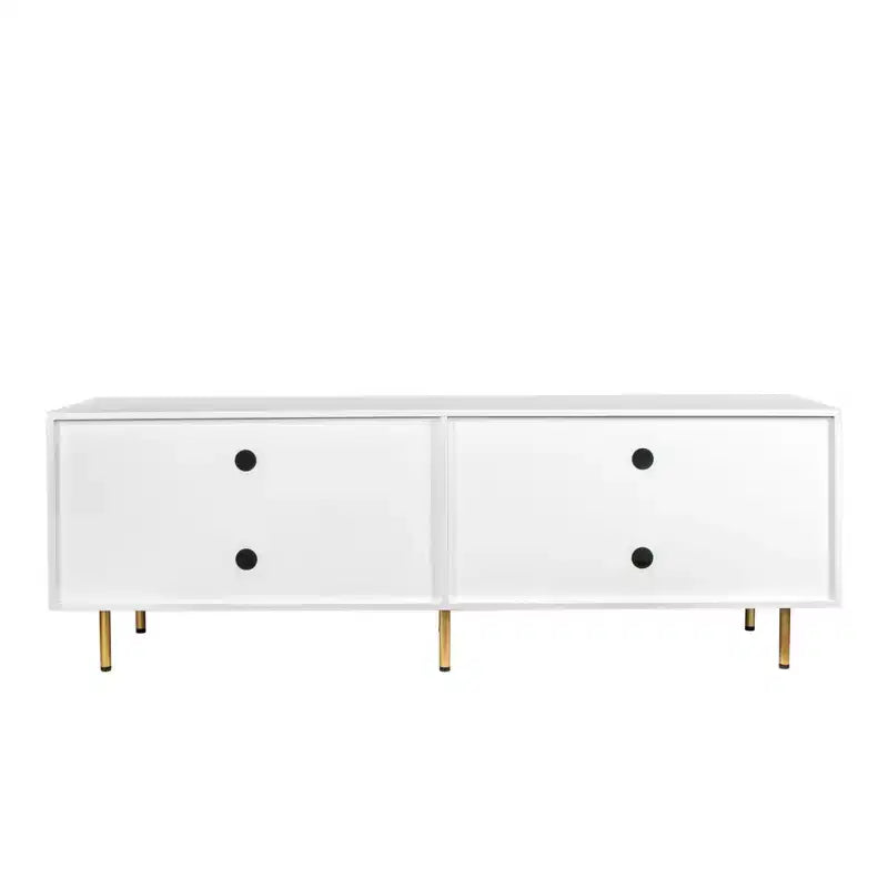 JVNOXK 70.86-inch Modern Warm White TV Stand, fits 80-inch TVs, four drawers for convenient storage, suitable for living rooms and bedrooms