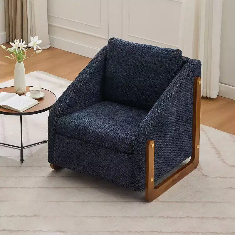 TUYOHW Modern Accent Chair with Chenille Cushioned Seat & Backrest Single Sofa with Wooden Side Frame Accent Chairs for Living Room, Bedroom