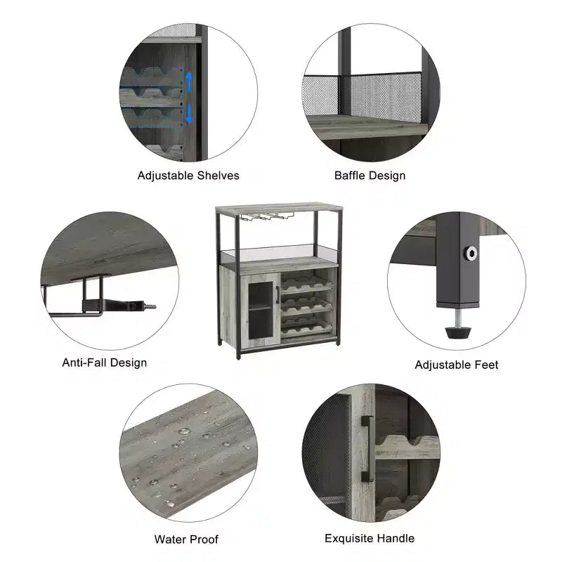 Wine cabinet adjustable detachable storage cabinet for both kitchen and living room