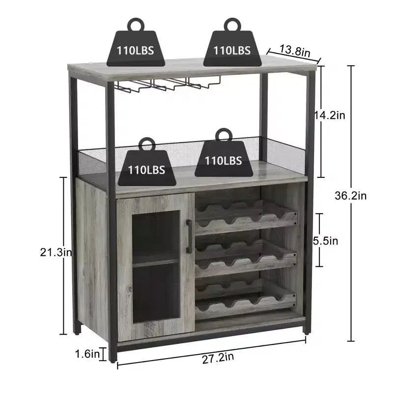 Wine cabinet adjustable detachable storage cabinet for both kitchen and living room