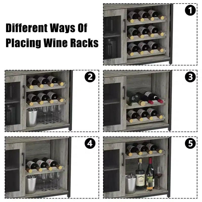 Wine cabinet adjustable detachable storage cabinet for both kitchen and living room