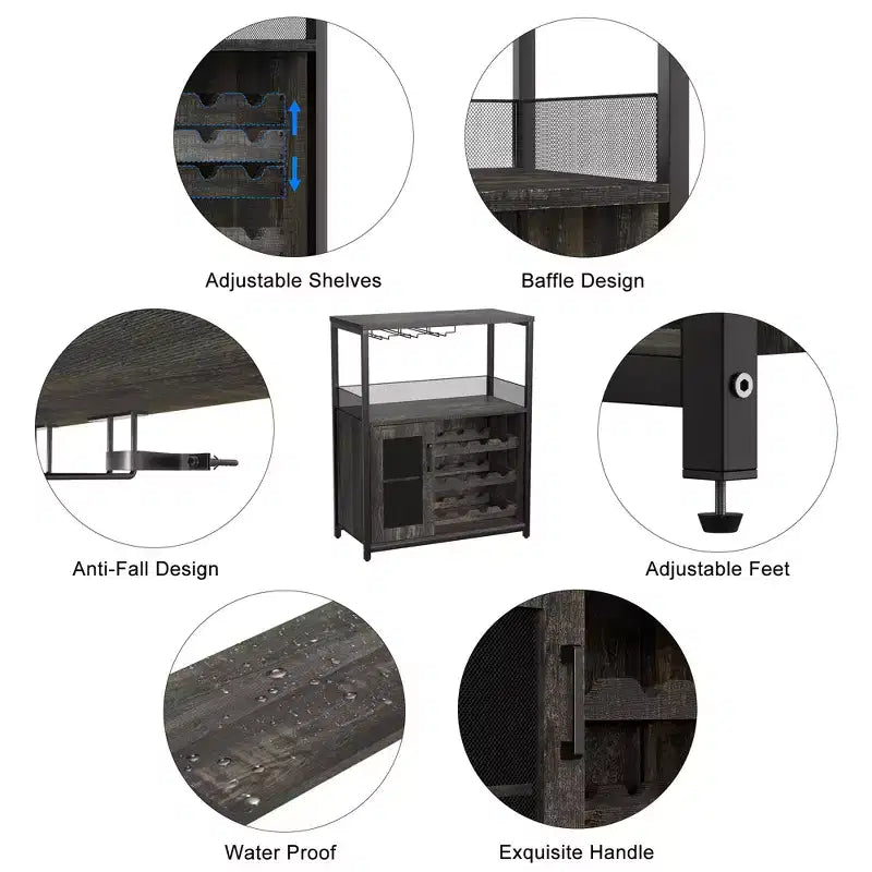 Wine cabinet adjustable detachable storage cabinet for both kitchen and living room