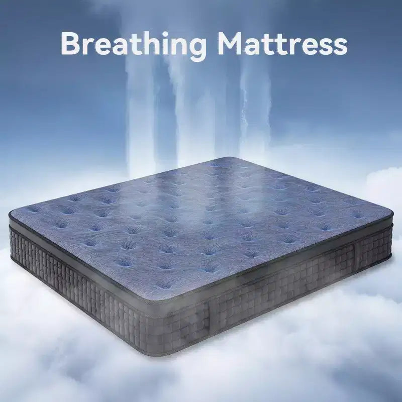 Sailvan Mattress in a Box, 12 inch Mattress Cooling Gel Infused Memory Foam and Pocket Spring Hybrid Mattress with Medium Firm, Gray