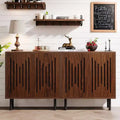 Lantine Vintage Storage Cabinet Set of 2, 59 Walnut Farmhouse Sideboard Buffet with Doors, Adjustable Shelves, ideal for Kitchen, Hallway.