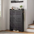 3-Flip Drawer Farmhouse Shoe Cabinet Hidden Slim Freestanding Shoe Organizer Space-Saving Storage Rack for Entryway Small Spaces