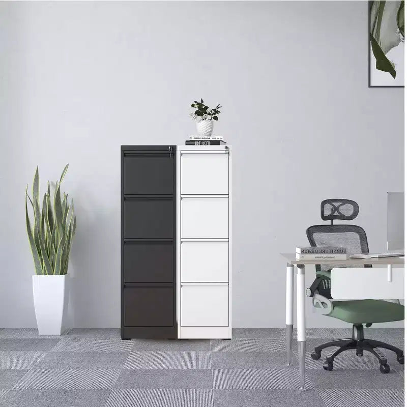 4 Drawer Metal Vertical File Cabinet with Lock Office Home Steel Vertical File Cabinet