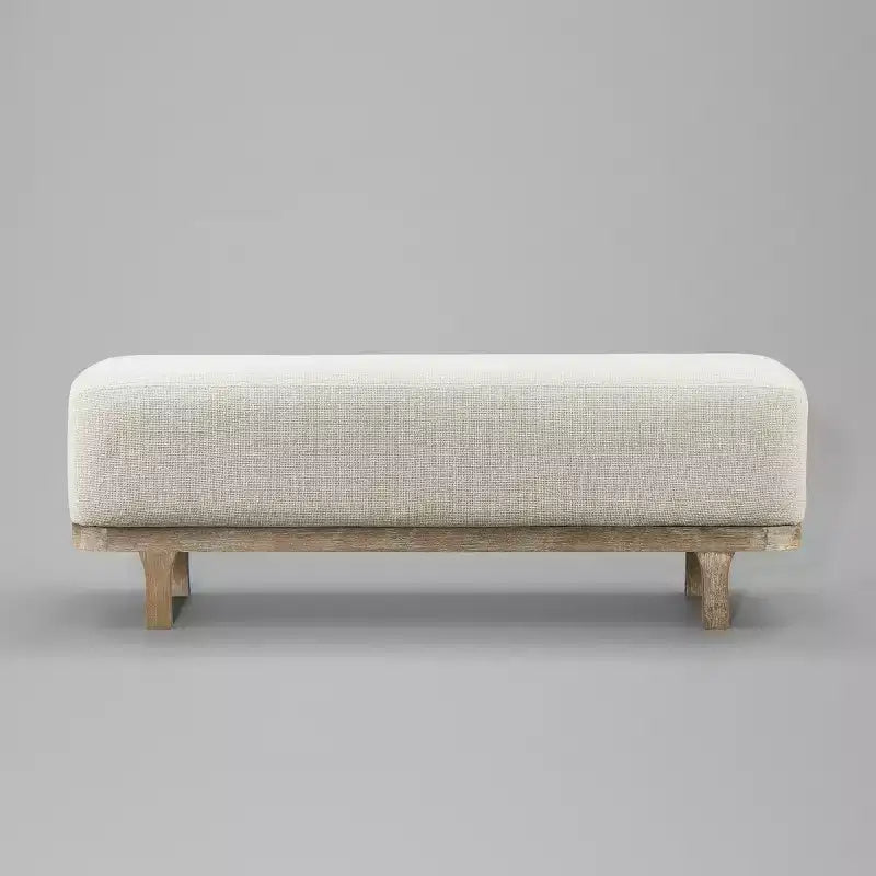 Art Leon End of Bed Bench, Modern Fabric Upholstered Bench, Entryway Bench Ottoman with Rubber Wood Legs for Bedroom Living Room Hallway
